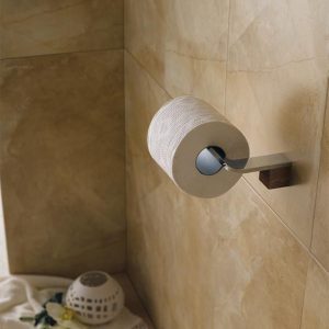 Lô giấy vệ sinh Krene KH-702S-2 Cao Cấp – Chất Liệu Thép Không Gỉ, Gỗ Óc Chó, Kết Hợp Kẽm Mạ Màu Crom Bền Đẹp, Hoàn Thiện Sang Trọng Cho Phòng Tắm