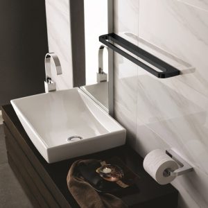 Thanh treo khăn Krene KH-703B-1 cao cấp - Thép Không Gỉ, Màu đen sang trọng, Chống Oxy Hóa và bền đẹp với thời gian