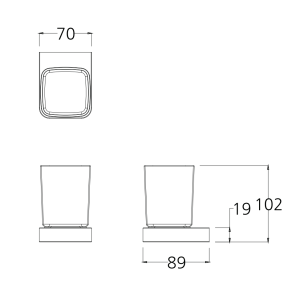 Alternative view of Cốc đánh răng Krene KH-705B-4 trong suốt, Cao Cấp – Chất Liệu Kẽm, Chống Oxy Hóa, Bền Màu