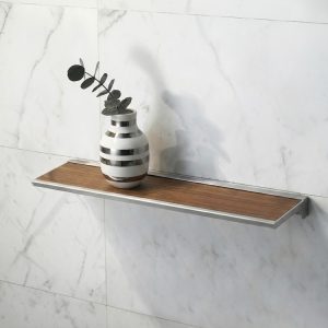 Giá để đồ trong nhà vệ sinh Krene N-0200 cao cấp - Mặt gỗ 4 màu, Chất Liệu Nhôm Mạ Crom, Bền Màu và Chắc Chắn