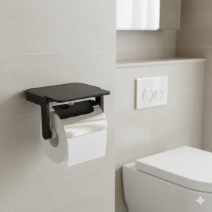 Lô giấy vệ sinh Krene KH-705B-2C Cao Cấp – chất liệu thép không gỉ, Màu Đen Bền Đẹp, Hoàn Thiện Sang Trọng Cho Phòng Tắm