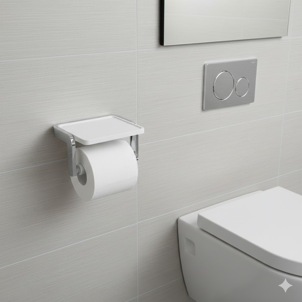 Lô giấy vệ sinh Krene KH-705S-2 Cao Cấp – chất liệu thép không gỉ, Màu Trắng Bền Đẹp, Hoàn Thiện Sang Trọng Cho Phòng Tắm