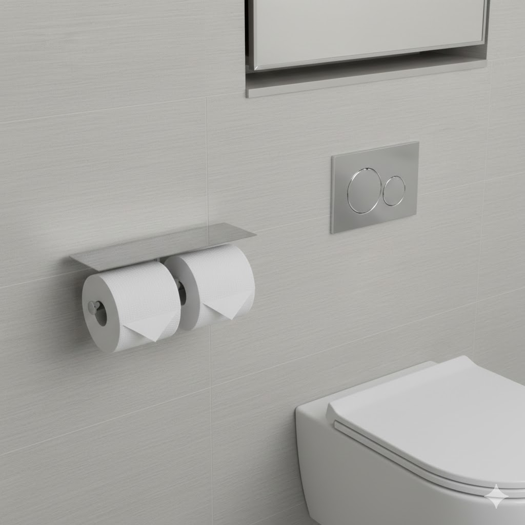 Lô giấy vệ  sinh đôi Krene NU-124S-9D Cao Cấp – Chất liệu Kẽm, Bền Đẹp, Hoàn Thiện Sang Trọng Cho Phòng Tắm