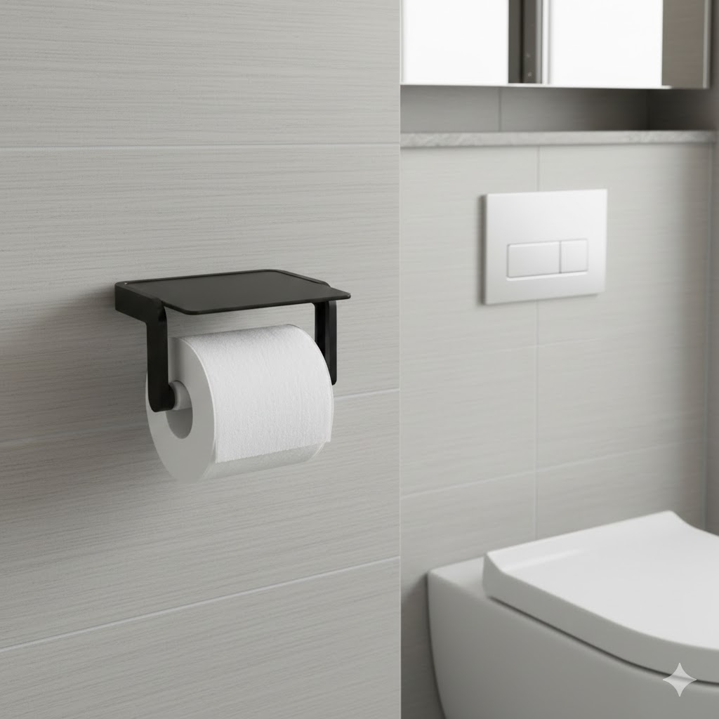 Lô giấy vệ sinh Krene KH-705B-2 Cao Cấp – chất liệu thép không gỉ, Màu Đen Bền Đẹp, Hoàn Thiện Sang Trọng Cho Phòng Tắm