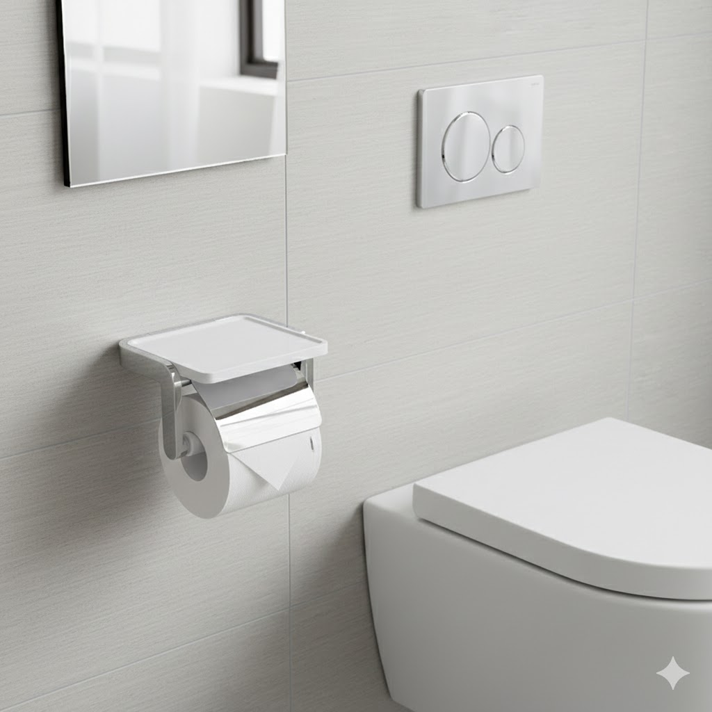 Lô giấy vệ sinh Krene KH-705S-2C Cao Cấp – chất liệu thép không gỉ, Màu Đen Bền Đẹp, Hoàn Thiện Sang Trọng Cho Phòng Tắm