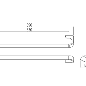 Alternative view of Thanh treo khăn Krene KH-530S-1  Cao Cấp – Thép Không Gỉ, Kẽm Mạ Crom Sáng bóng và Chống Oxy Hóa