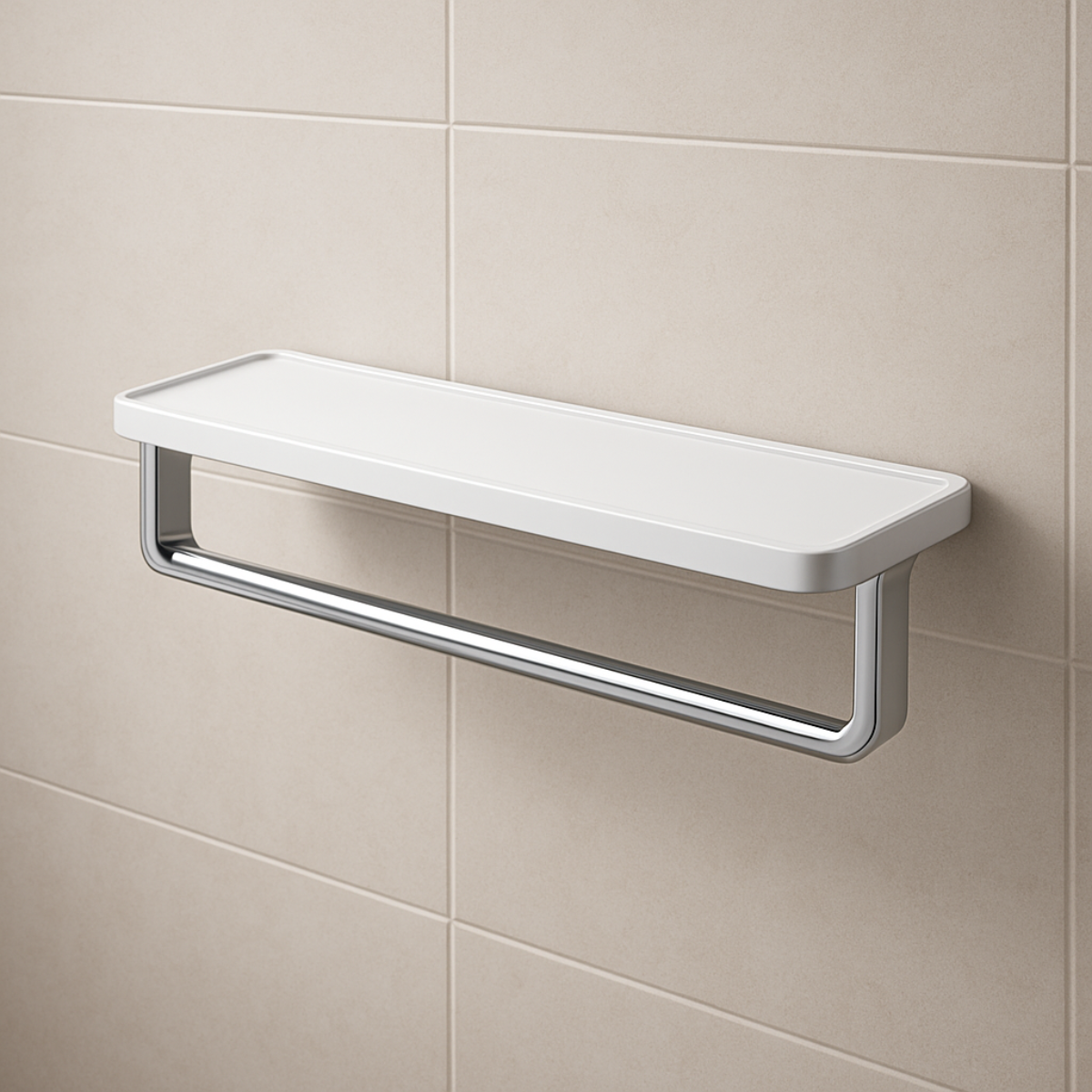 Thanh treo khăn Krene KH‑705S‑1 Cao Cấp – Thép Không Gỉ, màu trắng sang trọng, bền đẹp với thời gian và Chống Oxy Hóa