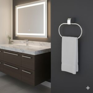 Vòng treo khăn Krene KH-530S-6 Cao Cấp, chất liệu Thép không gỉ,Kẽm Mạ Crom Bền Đẹp, Chống Oxy Hóa Theo Thời Gian