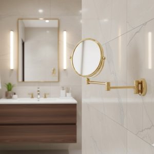 Gương trang điểm Krene (Không LED) SM-S017AG cao cấp, nhập khẩu Hàn Quốc, Màu Gold sang trọng, sáng bóng