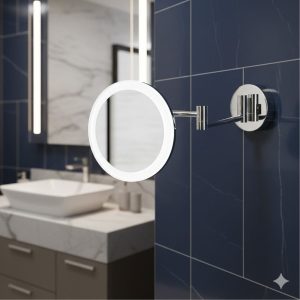 Gương trang điểm Krene (Có LED) SM-S017LED-CR cao cấp, nhập khẩu Hàn Quốc , mạ crom sáng bóng