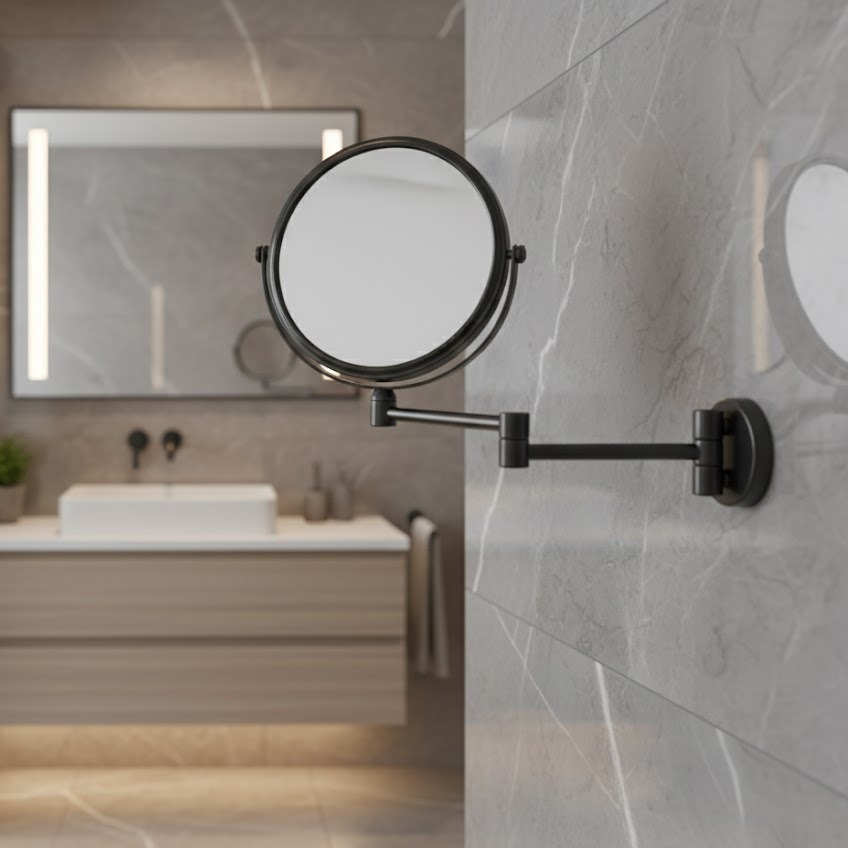 Gương trang điểm Krene (Không LED) SM-S017BL cao cấp, nhập khẩu Hàn Quốc, màu đen sang trọng.