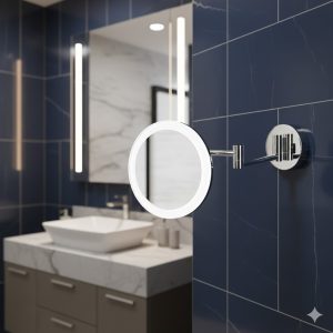 Gương trang điểm Krene (Có LED) SM-S017LED-CR cao cấp, nhập khẩu Hàn Quốc , mạ crom sáng bóng