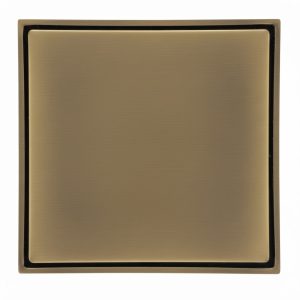 Alternative view of Ga thoát sàn Krene BAFDB0101-07 chất liệu đồng nguyên khối, dày , nặng, bền | Size: 100 x 100 mm | Ngăn mùi, ngăn côn trùng