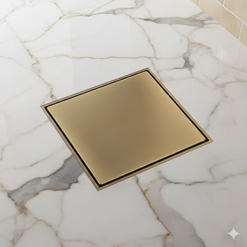 Ga thoát sàn Krene BAFDB0101-07 chất liệu đồng nguyên khối, dày , nặng, bền | Size: 100 x 100 mm | Ngăn mùi, ngăn côn trùng