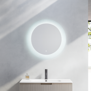 Alternative view of Gương treo tường hình tròn Krene P800 – Led Sau – Gương dày 5 li - Cảm ứng hiện đại – Khung viền 40cm hợp kim chống nước.