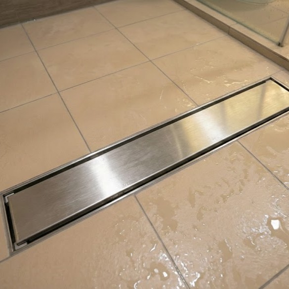 Ga thoát sàn Krene BAFDS0860-01 màu crom cao cấp | chất liệu đồng nguyên khối, dày, nặng, siêu bền | Size: 80 x 600 mm | Ngăn mùi và côn trùng