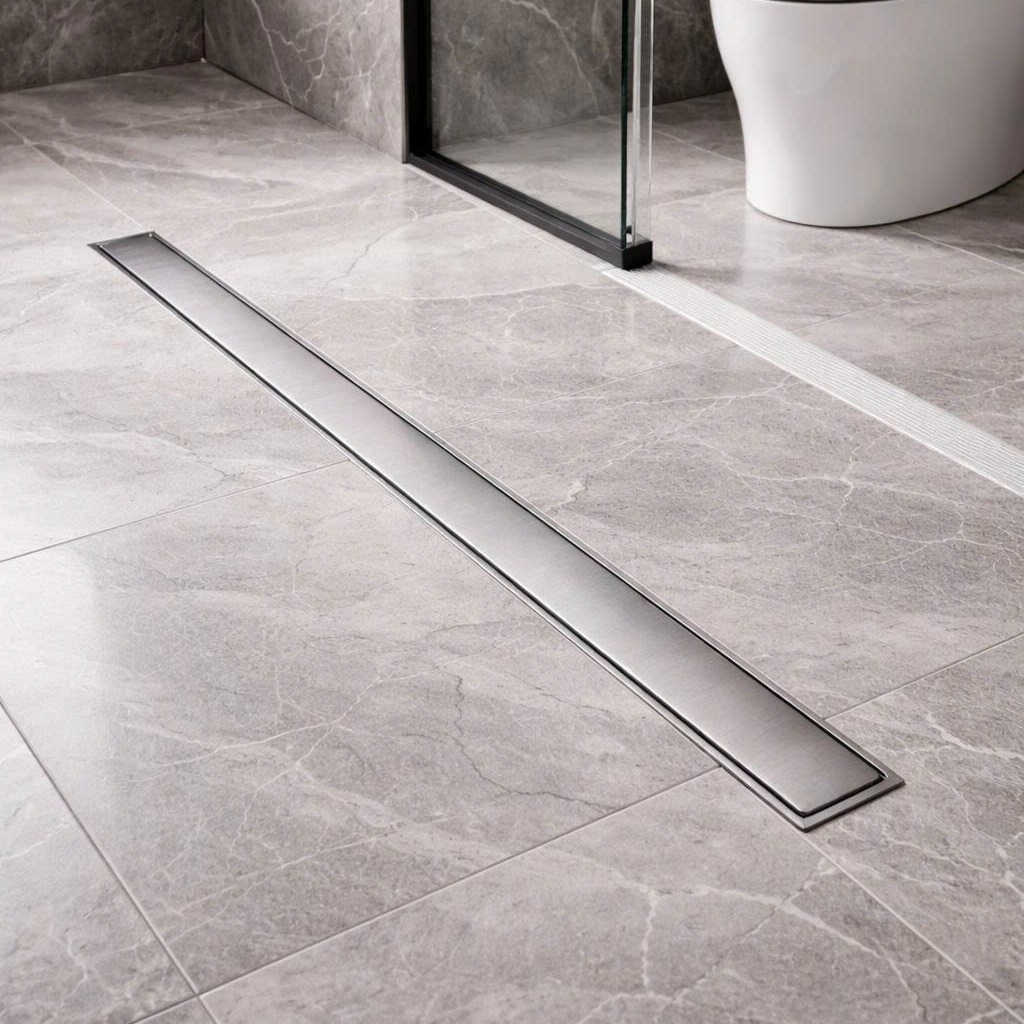 Ga thoát sàn Krene BAFDB3260-01 cao cấp | chất liệu thép nguyên khối, dày, nặng, siêu bền | Size: 32 x 600 mm | Ngăn mùi và côn trùng