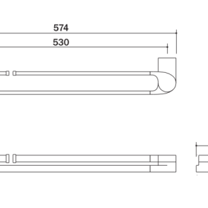 Alternative view of Thanh treo khăn Krene KH-703S-1 Cao Cấp – Thép Không Gỉ, Kẽm Mạ Crom Sáng bóng và Chống Oxy Hóa