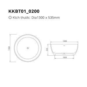 Alternative view of Bồn tắm đá nhân tạo Krene KKBT01-0200