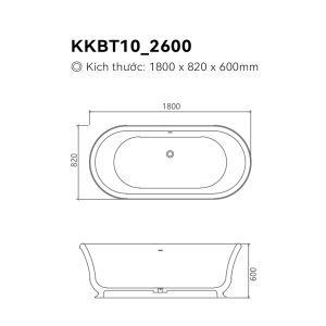 Alternative view of Bồn tắm đá nhân tạo Krene KKBT10-2600